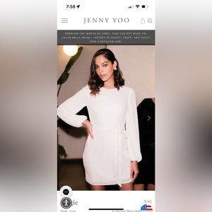 Jenny Yoo long sleeve sparkly white dress! Size 2